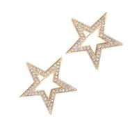PACKOVE 2 Pièces Broche Étoile à Cinq Branches Or en Alliage de Zinc, Épinglette Décorative pour Robe et Paquet, Style Élégant et Scintillant, pour Filles et Hommes, Noël