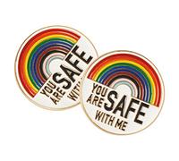 PACKOVE 2 pièces Broches Émaillées Rainbow You Are Safe With Me de Pins pour Femmes Accessoires de Fierté Distinction et Élégance
