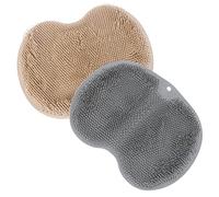 PACKOVE 2 Pièces Brosse de massage à frottement arrière coussin massage nettoyeur sol masseur pied nettoyeur de tapis nettoyeur de pieds de bain Brosse de bain multifonctionnelle