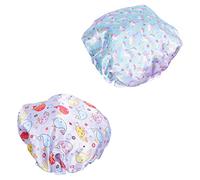 PACKOVE 2 Pièces Casquette de imprimée pour enfants soie Dormir Bonnette pour enfants Caps de pour les enfants Couverture bonnet de Couchons de cheveux Satin