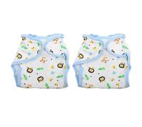 PACKOVE 2 Pièces Culottes de Couches Lavables Bébé en Coton, Motif Cartoon, Blanches, Réutilisables, Couche Anti-fuite, Couche-culotte D'apprentissage Propreté