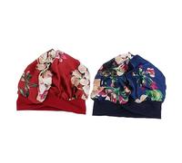 PACKOVE 2 Pièces Imitation Sica Scarf bonnets de cheveux pour femmes qui dorment turban bouclé Couverture envelopper Dormir bonnet de couchage élastique capuchon de