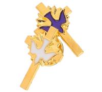 PACKOVE 2 Pièces Lot de Broches Vintage Motif Paix et Croix pour Femmes Hommes à Porter pour Première Communion Baptême ou Fête Alliage