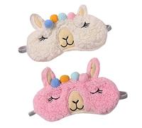 PACKOVE 2 Pièces Masque oculaire d'animaux de dessin animé oeil au beurre noir Dormir masque des yeux masque yeux Masque oculaire adorable masque pour les yeux fille Tissus en peluche