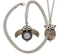PACKOVE 2 Pièces Montre de Poche à Quartz Hibou Rétro en Alliage Bronze | Couleur Café, Design Pendentif à Suspendre, Finition Soignée et Fonction Décorative