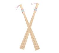 PACKOVE 2 pièces Outil de Massage Bambou Bâton de Massage Rétractable pour Dos et Jambes Poignée Antidérapante Portable et Respectueux Peau