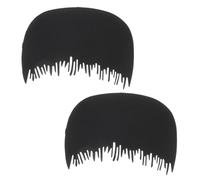 PACKOVE 2 Pièces Peigne à fibre dense style pour lignes de cheveux démêlant applicateur de fibres capillaires pinceau applicateur de couleur de cheveux pierre blanche Plastique Black