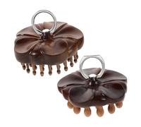 PACKOVE 2 pièces Peigne de Massage Bois de Santal Peigne à Dents Larges et Fines pour Chevelu Brosse à Cheveux Portable pour Détente et Démêlage Doux