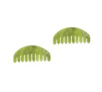 PACKOVE 2 Pièces peigne de massage en jade pellicules cuir chevelu peignes à cheveux diapositives pour portable peigne de massage corporel masseur Xiuyu Green