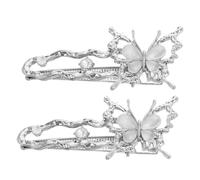 PACKOVE 2 Pièces Pinces à Cheveux Argentées Fermoirs Griffes Barrettes Œil De Chat Accessoires Pour Cheveux Pour Filles Et Femmes