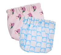 PACKOVE 2 Pièces Pochette de Maquillage Imprimée de Trousse Cosmétique Petite sans Zip Pratique pour Accessoires de Voyage et Articles Personnels Vert et Bleu Cœur