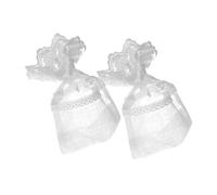 PACKOVE 2 pièces Pochons Organza Transparent à Cordon Lot Dentelle Sachets Cadeau pour Bijoux et Friandises Sacs de Rangement Compacts pour Fêtes Mariages et Voyages