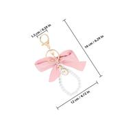 PACKOVE 2 Pièces Porte-clés Décoratif Nœud Oversize avec Perles Ornement Suspendu Élégant pour Sac et Voiture Accessoire Femme Romantique Lot de Rose et Beige