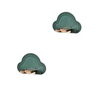 PACKOVE 2 Pièces Support Mural Pratique pour Sèche Cheveux Organisateur de Salle de Bain Sans Perçage Compatible avec Divers Sèches Cheveux Couleur Vert Foncé