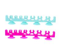 PACKOVE 2 Pièces Support Pinceaux Silicone avec Ventouse Rack Séchage Naturel Dérapant Organiseur Maquillage Élégant pour Salle de Bain et Coiffeuse Rangement Pinceaux Cosmétique Pratique