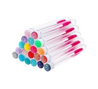 PACKOVE 20 Pièces Ensemble de tubes de brosse à cils fouetter mascara tube baguettes Bagues de mascara réutilisables brosse à cils tube vide fibre artificielle Colorful