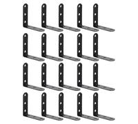 PACKOVE 20 Pièces Équerre d'angle en Fer Noir pour Assemblage de Meubles, Support Triangulaire à Angle Droit, Installation Polyvalente et Haute Durabilité pour Tables et Chaises