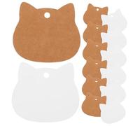 PACKOVE 200 pièces Étiquettes Kraft Forme de Chat Étiquettes Blanches et Kraft avec Pré-percé Décorations de Fête et Cadeau