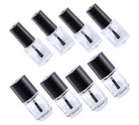 PACKOVE 20pièces Lot de Flacons Vernis à Ongles Verre Pinceau Bouchon Transparent Rond Carré Portable Easy Close