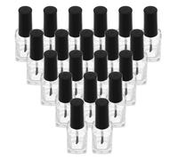 PACKOVE 20pièces Lot de Flacons Vides pour Vernis à Ongles Transparents avec Bouchon Pinceau Rechargeables pour Liquides de Nail Art et Échantillons