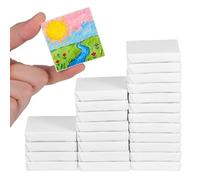 PACKOVE 24 Pièces Toiles à Peindre Blanches en Coton Cadre en Bois, Haute Tension et Finition Professionnelle, pour Peinture DIY et Artistes Passionnés