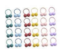 PACKOVE 24pièces Accessoires Cheveux Garçon Fille Pompons Élastiques Colorés Pour Filles Anneaux Cheveux Souples Tout-âge Cadeau Adorable Pour Fêtes Et Quotidien
