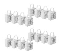 PACKOVE 25 Pièces Boîtes de Remerciement pour Baptême en Papier Blanc avec Poignées, Croix Délicate Ajourée, Coffrets Présents Élégants pour Fêtes Religieuses et Communion