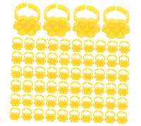 PACKOVE 250 Pièces Eyelash Extension Glue Cup Rings Hexagon Blossom Honeycomb Design Delayed Efficient Glue Control Portable For Lash Professionals