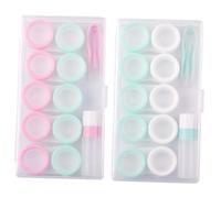 PACKOVE 2ensembles Étui pour Lentilles de Contact Boîte à Lentilles de Voyage Étui Portable Rangement Sécurisé Joint Étanche