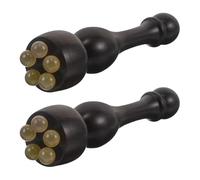 PACKOVE 2pcs Bâtonnet de Massage Facial en Bois de Santal et Corne de Mouton, Forme Petite Fleur de Lotus, Résistant aux Rayures pour Relaxation Musculaire du Visage, Soin des