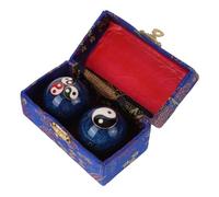 PACKOVE 2pièces Balle De Massage Feng Shui De Balles De Stress Chinoises Pour Thérapie Manuelle Et Relaxation Design Élégant Bleu Avec Motifs Bagua Pour Adultes Et Séances De Fitness