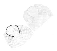 PACKOVE 2pièces Bandeaux de Mariage Maille avec Voile Style Années Ornés de Strass pour Femmes et Filles Noir et Blanc Accessoire de Mode pour Occasions Spéciales