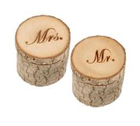 PACKOVE 2pièces Boîte à Anneaux Bois Mr Mrs Boîte Vintage Pour Fiançailles Et Propositions Accessoire De Mariage Rustique Et Élégant Pour Stockage De Bijoux Et De Saint-valentin