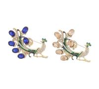 PACKOVE 2pièces Broches pour Femmes avec Motif de Paon Épingle à Foulard Vintage Style Oriental Bijoux de Mariage et Fête