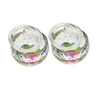 PACKOVE 2pièces Coupe Pour Nail Art Cristal Avec Couvercle Pour Liquide De Manucure Verre Dappen Lot