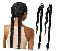 PACKOVE 2pièces Extensions De Cheveux Pour Femmes Queues De Cheval Tressées Postiches Perruques Extensions De Tresses Longues Queues De Cheval Aspect Naturel