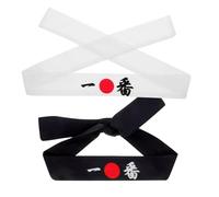 PACKOVE 2pièces Lot De Bandeaux Style Japonais Bandeau De Samouraï Pour Entraînement De Karaté Et Diverses Occasions