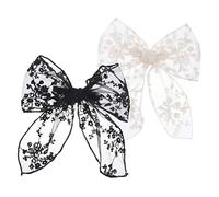 PACKOVE 2pièces Nœuds Dentelle Pour Cheveux Femme Accessoires Vintage Avec Clips à Grand Nœud Pour Et Adultes Élégants Et Confortables