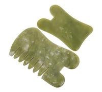 PACKOVE 2pièces Outil de Beauté Facial Gua Sha Jade Naturel Planche de Massage Manuel Traditionnel Chinois pour Visage et Corps