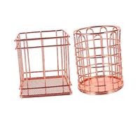 PACKOVE 2pièces Pot à Pinceaux Maquillage Métal Or Rose Support pour Crayons Et Pinceaux Contenant pour Objets Art Et Maison