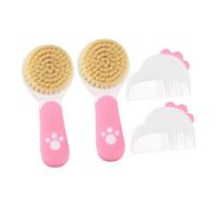 PACKOVE 2Set Brosse et Peigne pour Garçon Fille Ensemble Doux pour Nourrissons et Tout Petits Soins Capillaires Prudents pour Registre de Naissance Toilettage