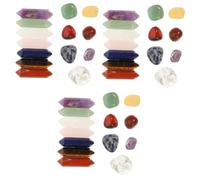 PACKOVE 3 Ensembles Pierre De Yoga En Cristal Pour Cristaux Quartz Chakra Décoration Maison Pierre De Yoga Pierres Colorées Pierre Naturelle 14 Pièces * 3