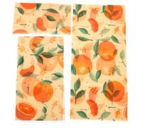 PACKOVE 3 Feuilles De Tissu De Conservation Cire d'abeille Réutilisables, Emballages Alimentaires en Cire Naturelle, Conservation Jusqu'à 7 Jours, pour Fruits, Légumes Et Repas