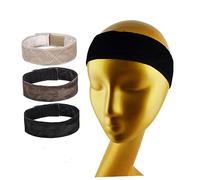 PACKOVE 3 Pièces Bandeau de Fixation pour Perruque Ajustable Autocollant Bande Élastique pour Sécuriser Perruque Chapeau ou Écharpe Noir Marron Beige