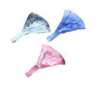 PACKOVE 3 Pièces bandeau femme colorant bandeaux de sport extensibles bandes à cheveux bandana tie-dye Élégant tissu large bandeau pour femmes cheveux bandeaux pour les cheveux des femmes