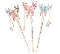 PACKOVE 3 Pièces Bâtonnets à Cheveux Japonais Fleuris Épingles à Cheveux Chinoises Pour Femmes Pour