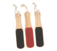 PACKOVE 3 Pièces frotter les pieds en bois masseur Exfoliant des pieds dissolvant de callosités dissolvant de peau morte Bambou Black
