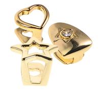 PACKOVE 3 Pièces Grills Dentaires Hip Hop Dorés Forme de Cœur et Étoile Bijoux Dentaires Bling Plaqués Or Accessoires Cosplay et Spectacles Photo Confortables