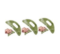 PACKOVE 3 Pièces Panneau De Grattage Vert Cou Outil De Massage Visage Yeux Outils De Soins De La Peau Pierre Soin Du Visage Grattoir De Visage De Jade Planche Xiuyu