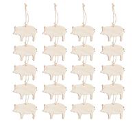 PACKOVE 30 Pièces D'étiquettes Suspendues en Bois Naturel de Cochon avec Corde, Design Vierge Polyvalent pour Décoration Maison et Loisirs Créatifs DIY